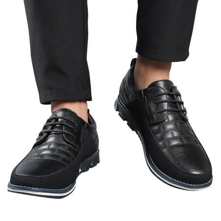 Mepaouo Mens Dress Shoes Casual Business Oxford Derby Orthopedic Leather Shoes Walk Loafers Flats Shoes