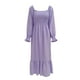 thumbnail image 1 of Vestido de manga larga para mujer, vestido largo con escote cuadrado y mangas con volantes para mujer, 1 of 6