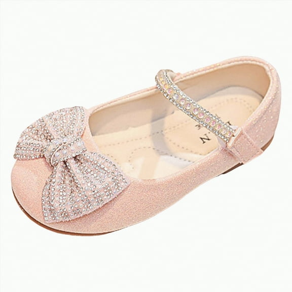 Hessimy Girl's Dress Shoes Mary Jane Glitter 1.5 in Low Heel Wedding Party Princess Shoes for Toddler/Little/Big Kids sandals school performance shoes (Red,14)