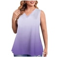 thumbnail image 1 of Débardeur pour Femmes, Mode Grande Taille Imprimé Col en V Ample Sans Manches T-shirt Pull, 1 of 5