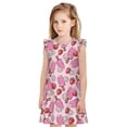 thumbnail image 1 of Balery Strawberry Popsicle Camisón de princesa para niñas, pijama de algodón con mangas abullonadas, suave y bonito.-Medium, 1 of 6