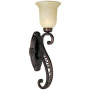 One Light Oil Rubbed Bronze Wilshire Glass Outdoor Wall Light by Maxim 8244WSOI in Bronze Finish