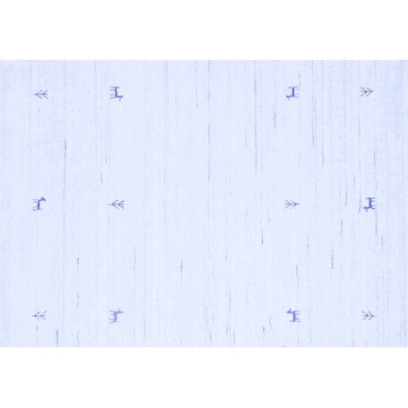 Ahgly Company Indoor Rectangle Solid Blue Modern Area Rugs, 2' x 5'