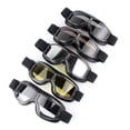 thumbnail image 3 of Marco negro JM con lentes de mercurio de cuero negro para bicicleta esquí crucero aviador Jet Cruiser motocicleta vintage scooter helicóptero Harley vintage MX-0138912FYD, 3 of 3