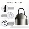 thumbnail image 4 of Horeoi Black And White Thick Stripes Pattern Large Insulated Lunch Bag for Work, School, Picnic - Waterproof, Durable Oxford Cloth, Comfortable Handle-Black, 4 of 9