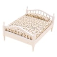 thumbnail image 2 of Cama en Miniatura para 1:12, Modelo de Decoración de Muebles en Miniatura, Cama Individual para Dormitorio, Decoración de Habitación D Blanco y Verde SM SunniMix Cama de miniaturas de casa de muñecas, 2 of 8