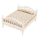 thumbnail image 2 of Mini cama 1/12, modelo de escena DIY, modelo de cama individual, accesorios de decoración para casa de muñecas Blanco y Verde, 2 of 8