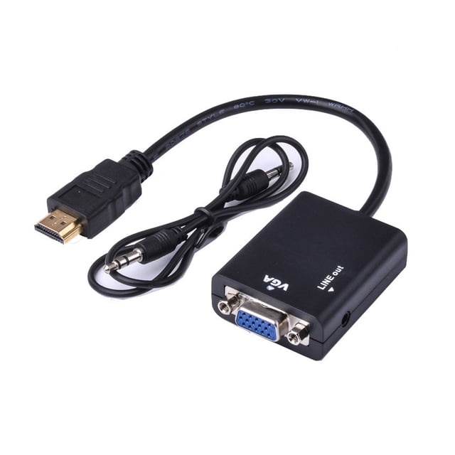 HDMI to VGA Adapter with 3.5mm Audio Output Video Converter for PC DVD TV and Projector