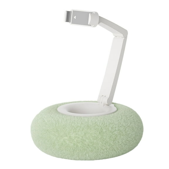 Plush Phone Holder for Bed, Adjustable Foldable Cozy Phone Stand, 360 Rotation for Watching Movies, Soft Anti-Slip Scratch-Proof, for Sofa Bedside Lounging