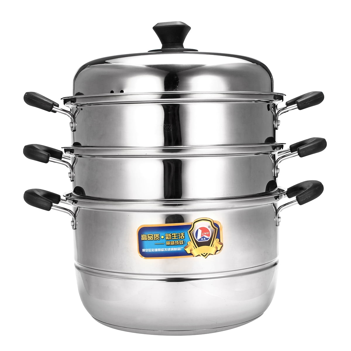 3 Tier Stainless Steel Steam Cooker Steamer Cook Food Veg Pot Set 