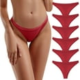 thumbnail image 2 of COMVALUE 6 Pack Women's Thongs Cotton Breathable Panties Bikini Underwear (Wine, XS), 2 of 5