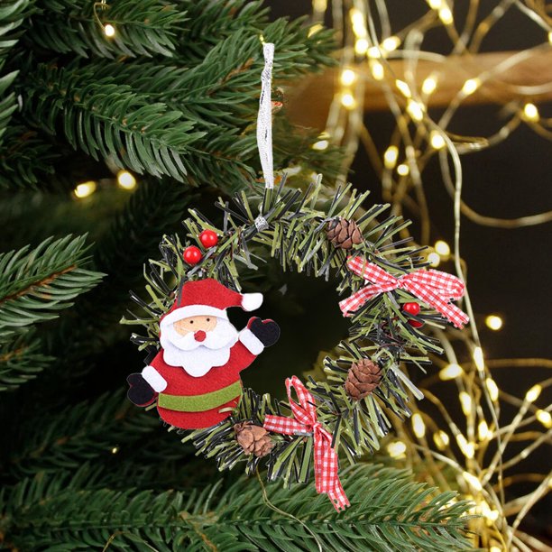 Adornos navideños, adornos navideños, regalos navideños, colgante decorativo navideño de madera, apto para puertas de árboles de Navidad y chimeneas, pequeño decorativo