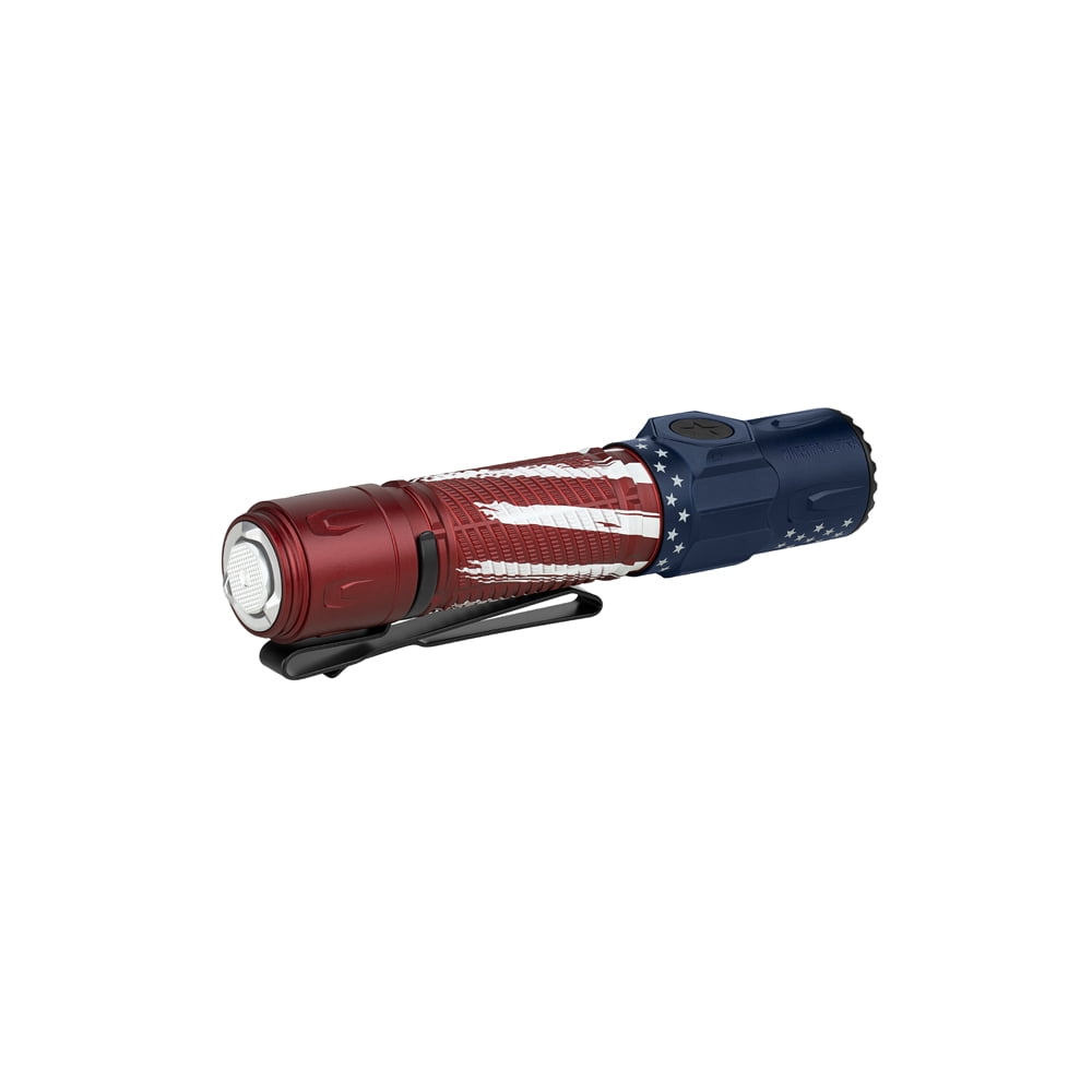 Olight Warrior Ultra 2500 Lumens Flashlight, OAL Material (Stars & Stripes)
