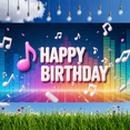 thumbnail image 7 of Yatrandify Colorful Design Birthday Party Banner Music Notes Happy Birthday Stars Decorative for Celebration Indoor Decoration Kids Party, 7 of 7