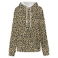 thumbnail image 5 of DailyTrove Womens Winter Leopard Print Hoodie - Long Sleeve Loose Fit, Casual Daily Outfit,Khaki,L, 5 of 5