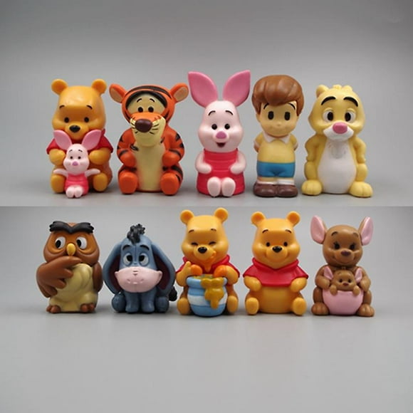 Disney 10piece Cartoon Winnie The Pooh Action Figure Toy Pooh Bear Tigger