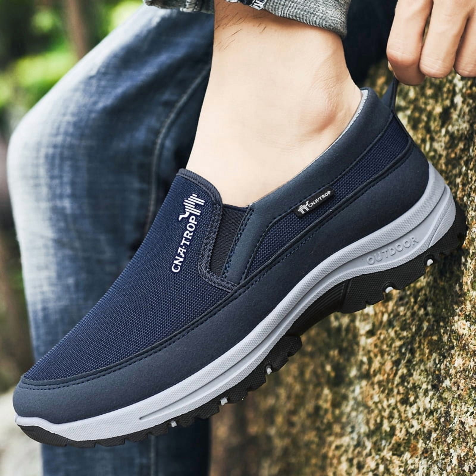 CNA.TROP Men's Slip on Casual Shoes Lightweight Breathable Anti-Slip Walking Shoes, Outdoor Hiking Shoes
