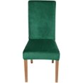 thumbnail image 2 of Velvet Stretch Dining Room Chair Covers Soft Removable Dining Chair Slipcovers Set of 2, Dark Green, 2 of 7