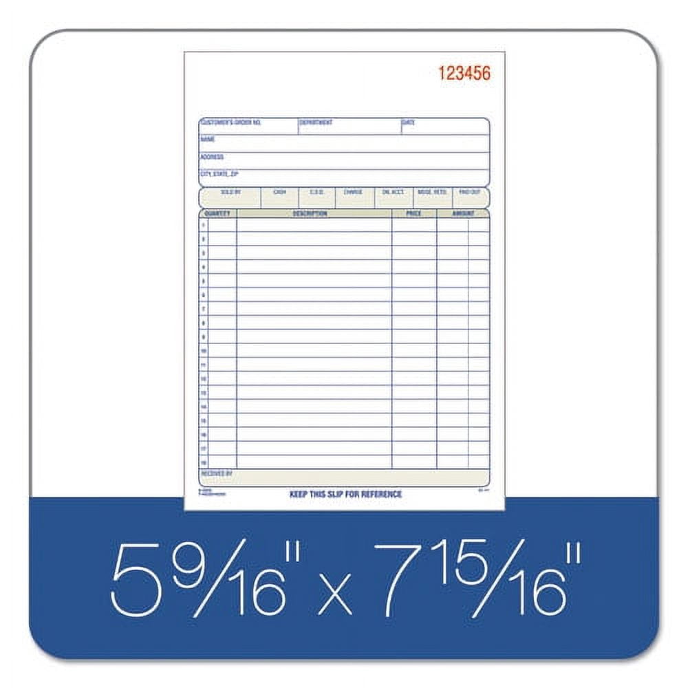 Adams TOPS Sales/Order Book, Three-Part Carbonless, 7.95 x 5.56, 50 Forms Total, Each
