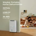 thumbnail image 2 of Waykar 2000 Cuadrados. Ft Deshumidificador Energy Star 2025 más eficiente para el hogar y el sótano con drenaje automático o manual Funcionamiento silencioso de 33 dB Capacidad del tanque de agua de 0, 2 of 9
