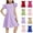 Purple, variant on CYRBOKO Girls Summer Dresses, A-line Casual Birthday Flutter Sleeve Midi Dresses Purple Size 8-9T