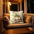 thumbnail image 4 of Linnome Letter Floral Book Pillow Cover 18x18 Inch Soft Breathable Decorative Cushion for Book Nook Reading Corner, 4 of 5