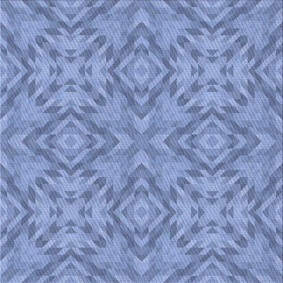 Ahgly Company Indoor Square Patterned Denim Blue Area Rugs, 6' Square