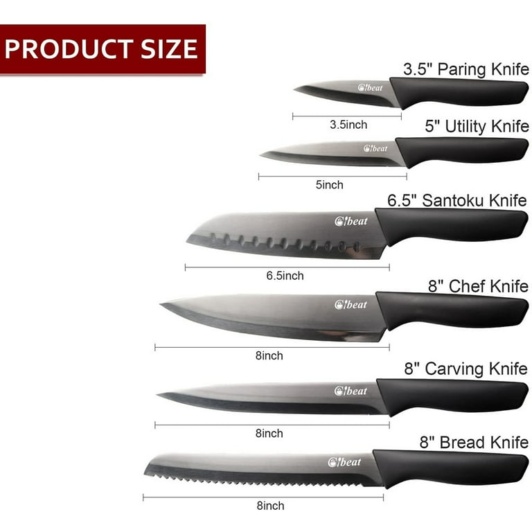 Cuisinart Kitchen Knife Black 6 set , with Matching Blade