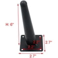thumbnail image 3 of 4 pcs Round Tall Sleek Tapered Furniture Legs Cabinet Metal Feet Cupboard Table Chair Support Legs, with Mounting Screws, Height 15cm / 6inch, Black, Beveled Tapered, 3 of 4