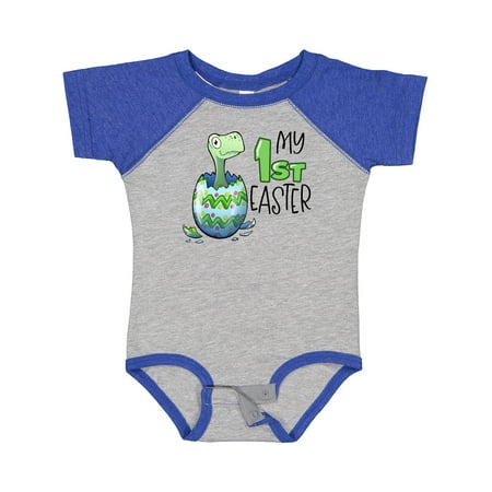 

Inktastic My 1st Easter Dinosaur Hatching Easter Egg Gift Baby Boy or Baby Girl Bodysuit