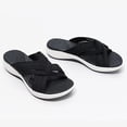 thumbnail image 3 of Product Up-gradation-Stretch Cross Orthotic Slide Sandals Woman Sandals Summer Slippers (black), 3 of 3