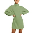thumbnail image 2 of JINMGG 2026 Fall Winter Plus Size Sweaters for Women ,Fashion Women Solid Long Sleeve Sweater Dress Turtleneck Sweater Pullover Dress, 2 of 7