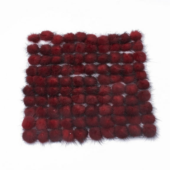 10 pc Mink Fur Ball Decoration Pom Pom Ball For DIY Craft Dark Red 2~2.5cm