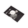 thumbnail image 3 of MKHERT Funny Human Skeleton Posing Over Black Background Placemats Table Mats for Dining Room Kitchen Table Decoration 12x18 inch,Set of 6, 3 of 4