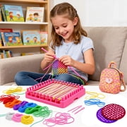 Adofi Weaving Loom Kit for Kids & Adults, DIY Arts and Crafts Loom Set for Girls Ages 6-8 10-12, Potholder Knitting Kit with Loops for Beginners, DIY Craft Kit for Making Potholder