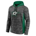 thumbnail image 2 of Men's Fanatics Branded Charcoal/Kelly Green Dallas Stars Instant Replay Space-Dye Pullover Hoodie, 2 of 3