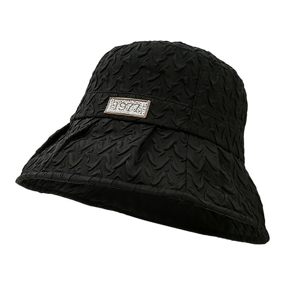 CUZIBR Adult Mens Funny Hats Fashionable Solid Color Classic Bucket Hat Casual Lightweight Summer Breathable Foldable Travel Beach Fisherman Caps Unisex Stylish Holiday Party Dailywear,Black,One Size