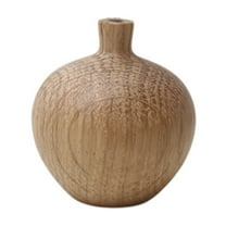 Btomtd Wooden Vases as Home Decoration Pieces, Natural Finish Tabletop Vase and Ornament, Wood Flower Pot Container for Room Decor, A