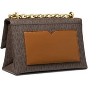 Michael Kors Cece Medium Flap Chain Shoulder Bag Brown MK Signature