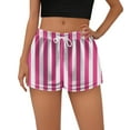 thumbnail image 3 of Women's Fleece Plaid Print Pajama Shorts - Fashionable Loose-Fit Casual Sleepwear, Fuchsia Size L, 3 of 5
