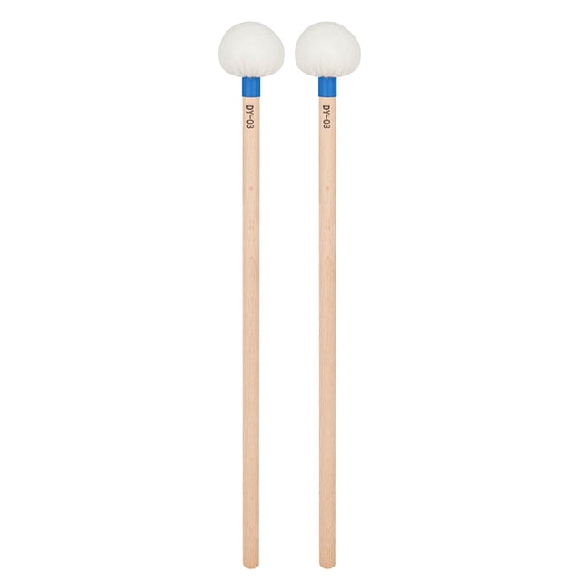 Drum Mallets Felt Blue Percussion Instrument Lovers Performance 2Pcs 15.4X2.4X2.4In