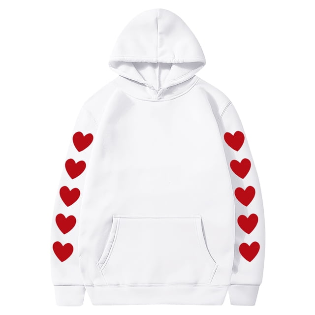 Walmart+ Semaine Aqestyerly Sweat à Capuche Imprimé Saint-Valentin en Peluche