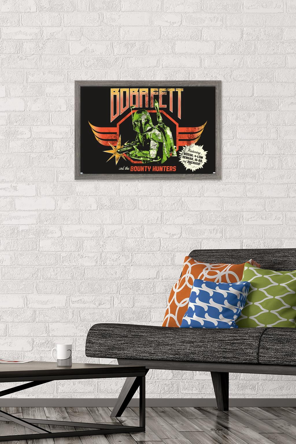 Star Wars: Saga - Boba Fett - Bounty Hunters Wall Poster, 14.725" x 22.375", Framed