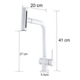 thumbnail image 6 of feetron White Kitchen Faucet with Pull Out Sprayer & 4 Spray Mode Single Hole Mixer Tap, 6 of 10