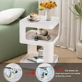 thumbnail image 6 of Modern 3-Tier Rolling Bedside Table with Locking Wheels - Portable Nightstand for Bedroom, Sofa & Outdoor Use, Space-Saving Mobile Storage, 6 of 9