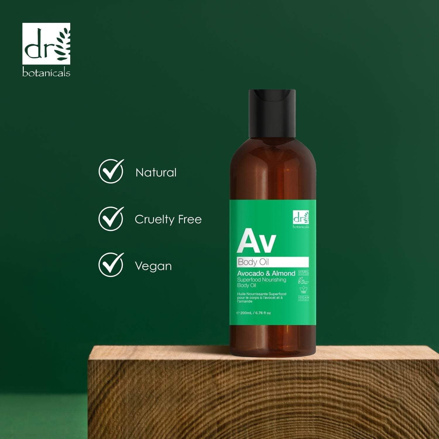 Doctor Botanicals - Abdominal Body Oil Avocado Almond - 1 Each-6.76 Fluid Ounces