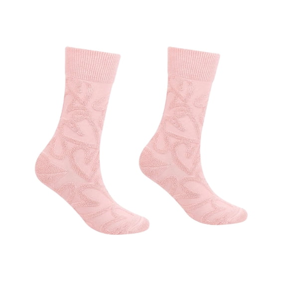 Fgnfyis Thermal Winter Socks Lined Non Cozy Mid Calf Boot Socks For Sleeping Indoor Outdoor Cold Weather Comfort Light Pink One Size
