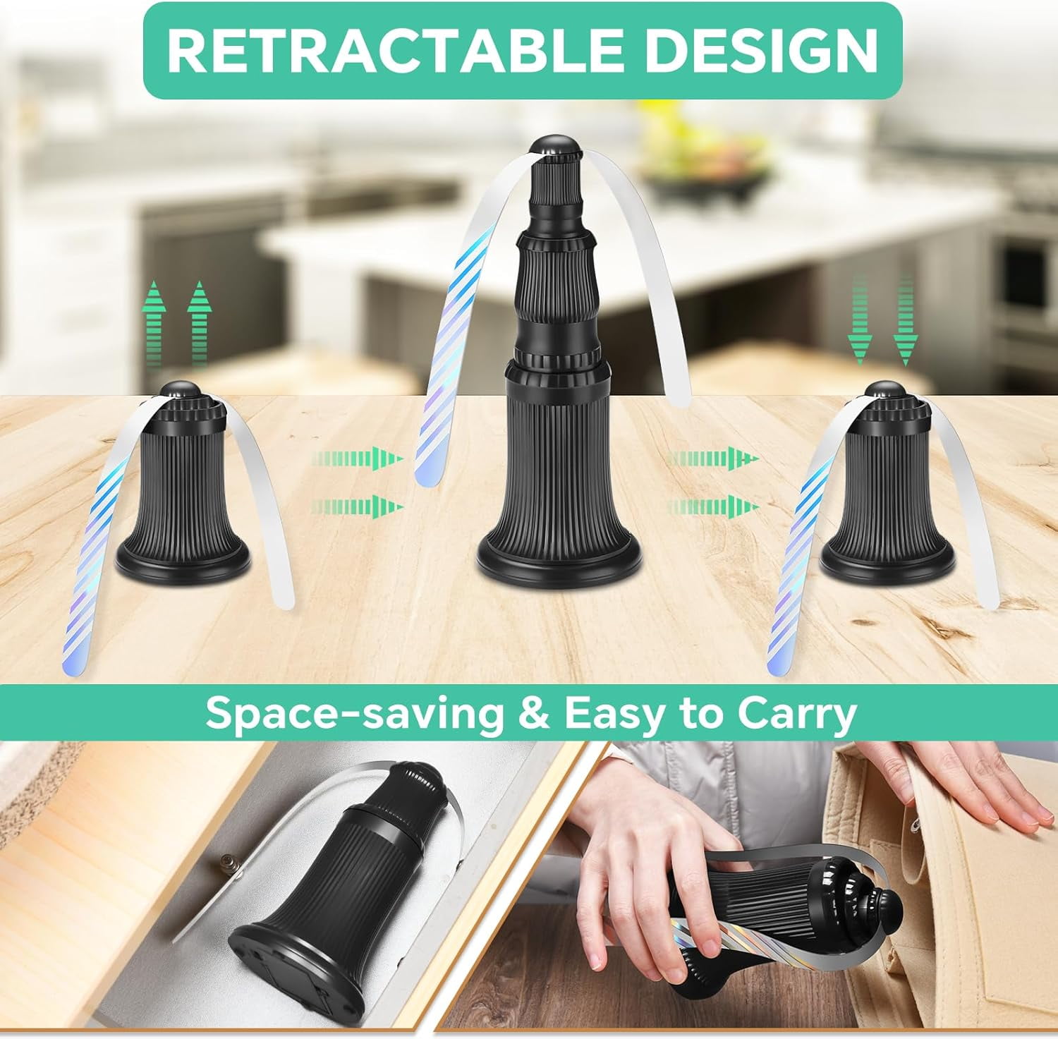 6-Pack Fly Fans for Tables, Battery-Powered Tabletop Fly Repellent with Holographic Blades for Indoor Outdoor Dining, Home, Picnic & Party, Classic