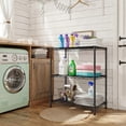 thumbnail image 3 of 3-Tier Heavy-Duty Black Wire Shelving Unit, Metal Storage Rack with 150 lb Capacity Per Shelf, 24" W x 14" D x 30" H, Versatile Organizer for Kitchen, Garage, Pantry and Laundry Room, 3 of 5