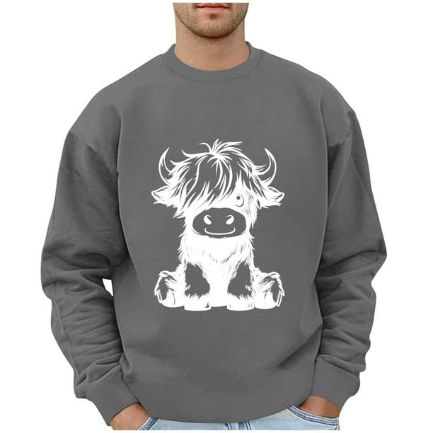 Blusas y camisas de manga larga con cuello redondo para hombre, estilo casual, con estampado de moda, de poliéster.